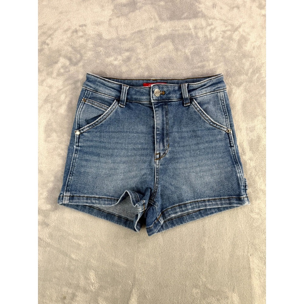 Guess Los Angeles Shorts Womens 27 Blue Denim Stretch High Rise Q2YD19 R45M0